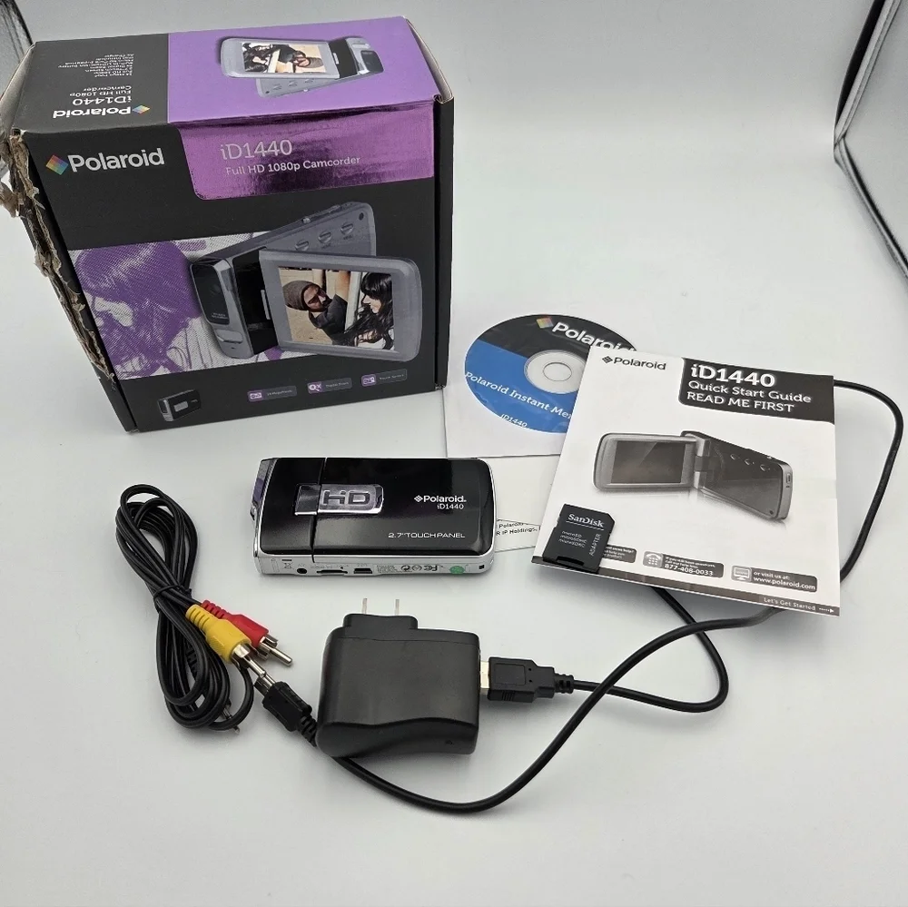 Polaroid Camcorder ID1440-BLK 14MP/4x Digital Zoom HD 1080p Parts ONLY See Descr